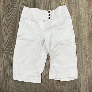 Tracy Evans Womens Bermuda Shorts Flat Front Wide Waistband Pockets White Size 3